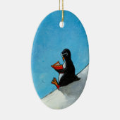 Pinguïn maakt leuke vogels leuk in een glazen lees keramisch ornament (Rechts)