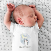Pinguïn Maan Aquarel Baby Body Romper