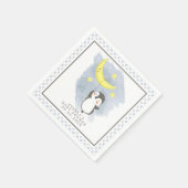 Pinguïn Maan Aquarel Baby Shower Servetten (Hoek)
