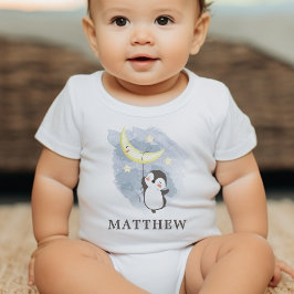 Pinguïn Maan Waterverf Baby Body Romper