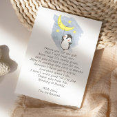 Pinguïn Maan Waterverf Baby Shower Bedankkaart