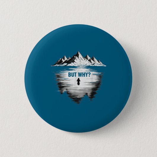 Pinguïn maar waarom ronde button 5,7 cm (Voorkant)