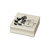 Pinguïn Making Sneeuwman Kerstmis Rubber Art Stamp Rubberstempel (Stempel)
