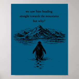 Pinguïn meme zag recht op pinguïn af maar waarom poster