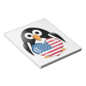 Pinguïn met Amerikaanse vlag Notitieblok (Schuin)