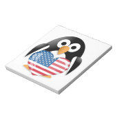 Pinguïn met Amerikaanse vlag Notitieblok (Linkerzijde)