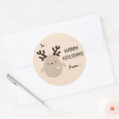 Pinguïn met Antlers Holiday Gift Label Sticker (Envelop)