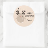 Pinguïn met Antlers Holiday Gift Label Sticker (Tas)
