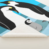 Pinguïn met baby Pinguïn ontwerp Sherpa Deken (3/4)