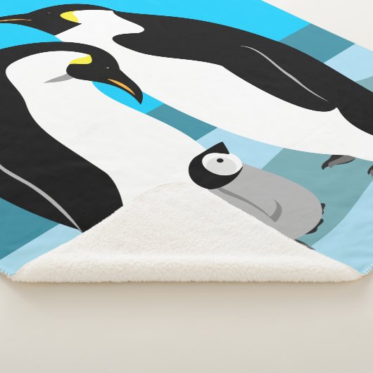 Pinguïn met baby Pinguïn ontwerp Sherpa Deken (3/4)