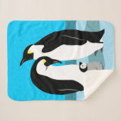 Pinguïn met baby Pinguïn ontwerp Sherpa Deken (Voorkant (horizontaal))