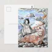 Pinguïn met Baby-zegel Briefkaart (Voorkant / Achterkant)