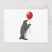 Pinguïn met ballon briefkaart (Voorkant)