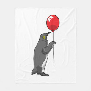Pinguïn met ballon fleece deken