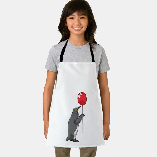 Pinguïn met ballon schort (Insitu)