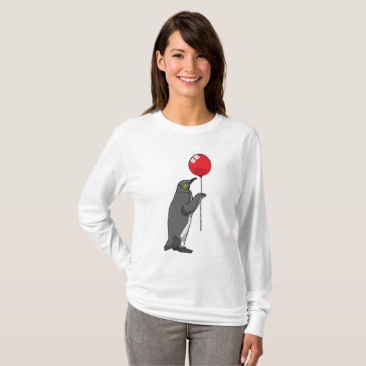 Pinguïn met ballon t-shirt (Voorkant volledig)