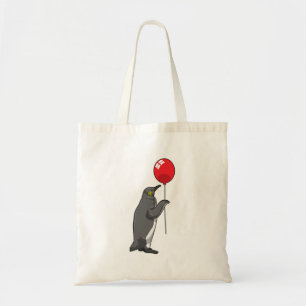 Pinguïn met ballon tote bag