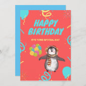 Pinguïn met ballonnen (Voorkant / Achterkant)