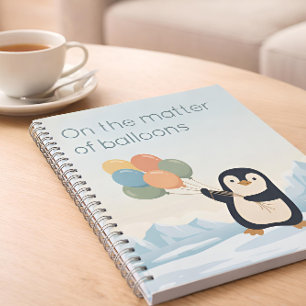Pinguïn met Ballonnen Droge Humor Aangepaste Not Notitieboek