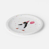 Pinguïn met ballonvaardige Borden op jaarpapier Papieren Bordje (Gekanteld)