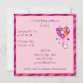 Pinguïn met Balloons Birthday Party Kaart (Achterkant)