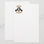 Pinguïn met barbel briefpapier (Voorkant / Achterkant)