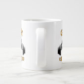Pinguïn met barbel grote koffiekop (Achterkant)