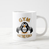 Pinguïn met barbel grote koffiekop (Rechts)