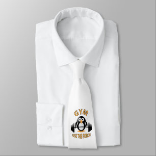 Pinguïn met barbel stropdas