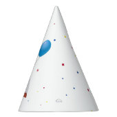 Pinguïn met blauwe ballon feesthoedjes (Rechts)