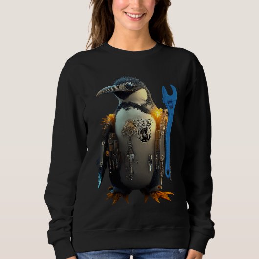 Pinguïn met blauwe sleutel trui (Voorkant)