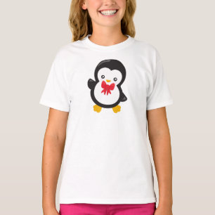 Pinguïn met boog Stropdas, Schattigee pinguïn, kle T-shirt