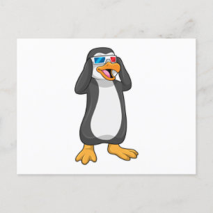 Pinguïn met bril briefkaart