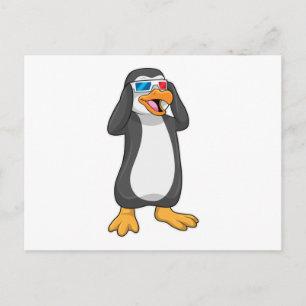 Pinguïn met bril briefkaart