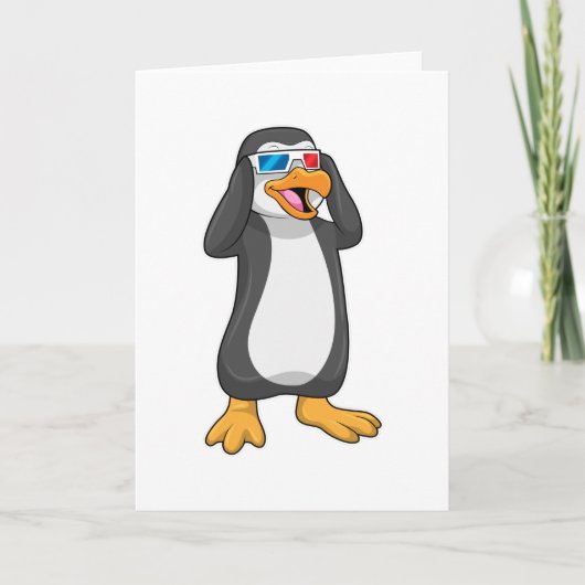 Pinguïn met Bril Kaart (Voorkant)
