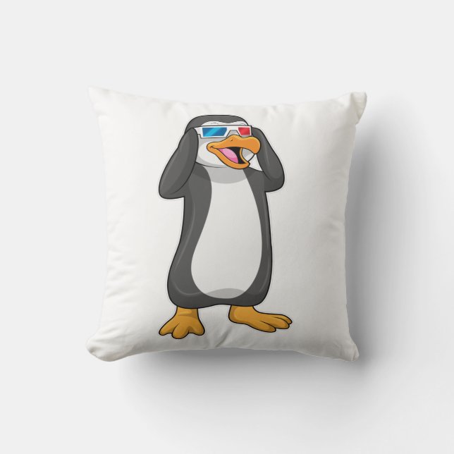 Pinguïn met bril kussen (Voorkant)