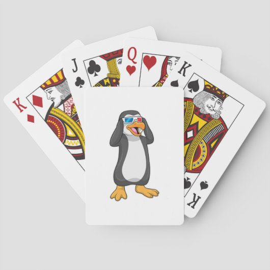 Pinguïn met bril pokerkaarten (Achterkant)