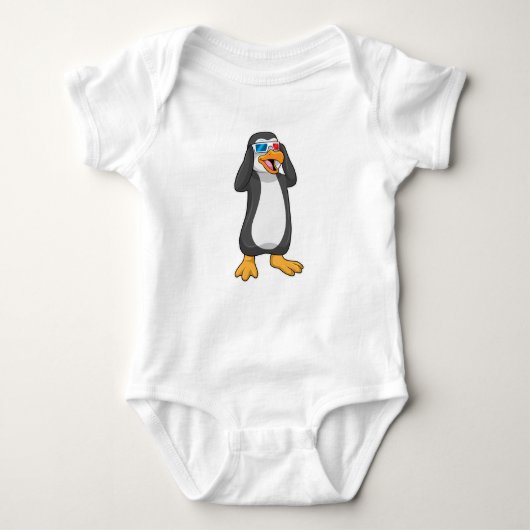 Pinguïn met bril romper (Voorkant)