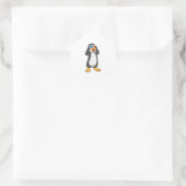 Pinguïn met bril ronde sticker (Tas)