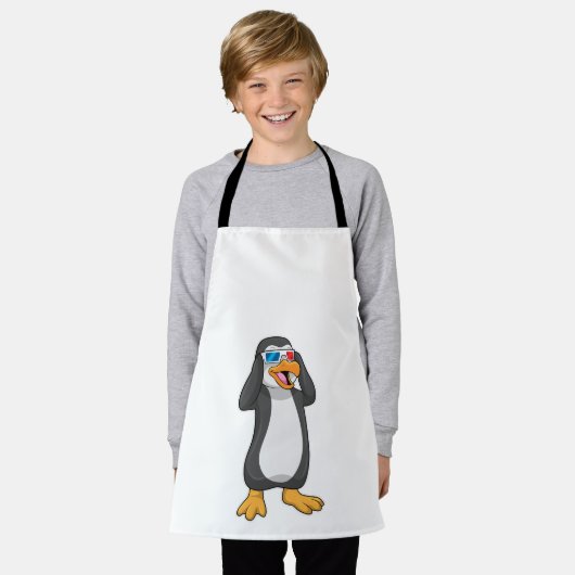 Pinguïn met bril schort (Gedragen)