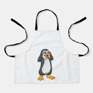 Pinguïn met bril schort