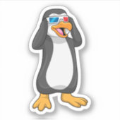 Pinguïn met bril sticker (Voorkant)