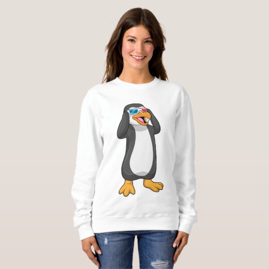 Pinguïn met bril trui (Voorkant volledig)