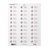 Pinguïn met cadeaudoos Kerst Retouradres Etiket (Full Sheet)