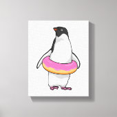 Pinguïn met Donut Canvas Afdruk (Voorkant)