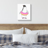 Pinguïn met Donut Canvas Afdruk (Insitu (Slaapkamer))