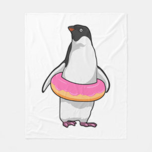 Pinguïn met Donut Fleece Deken