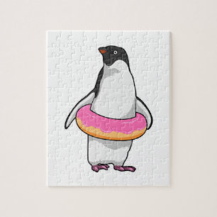 Pinguïn met Donut Legpuzzel