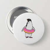 Pinguïn met Donut Ronde Button 7,6 Cm (Voorkant /achterkant)