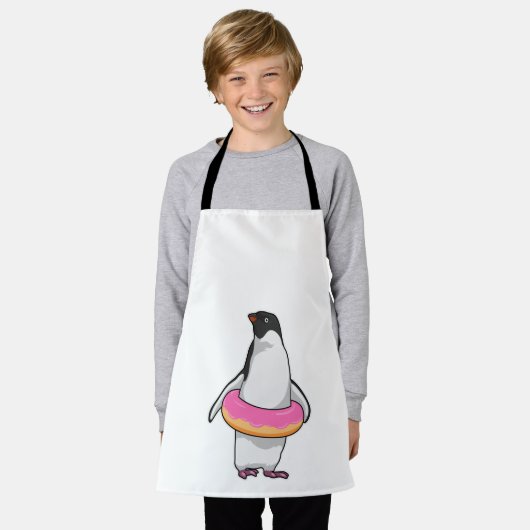 Pinguïn met Donut Schort (Gedragen)